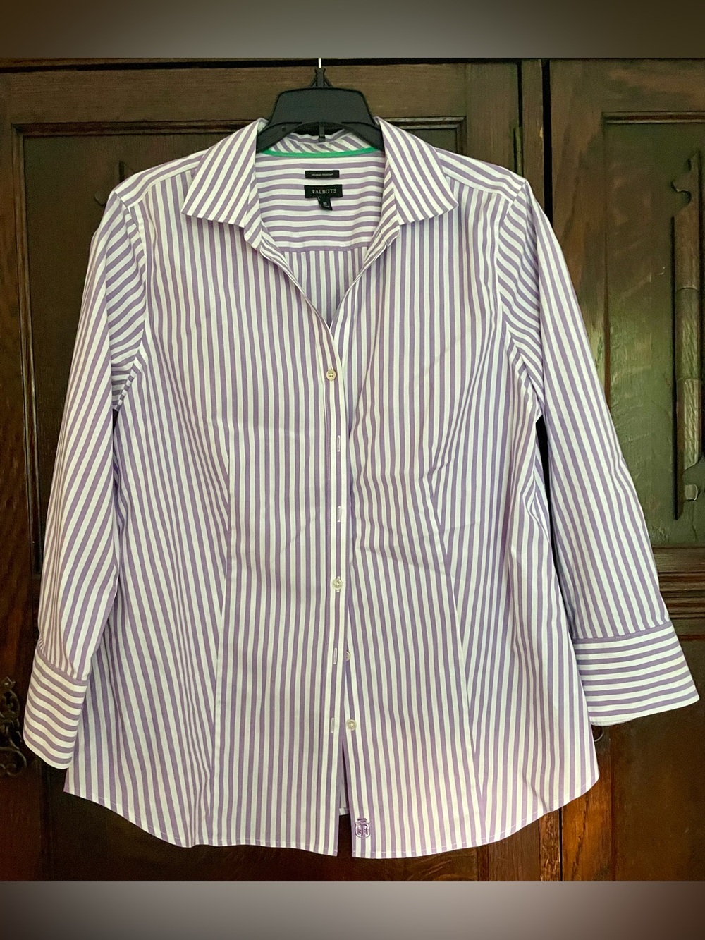 Vintage Talbot’s Purple & White Pin Stripe Button-Down Shirt Size 10